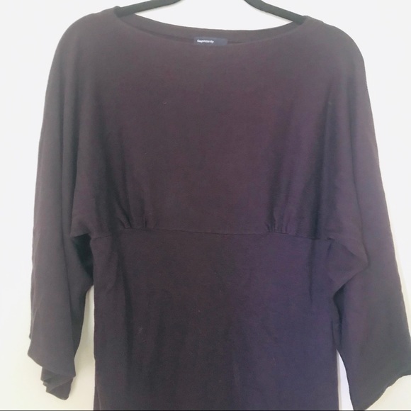Gap Maternity Y2K Knit Purple  Empire Waist Top Sz M - Picture 2 of 6